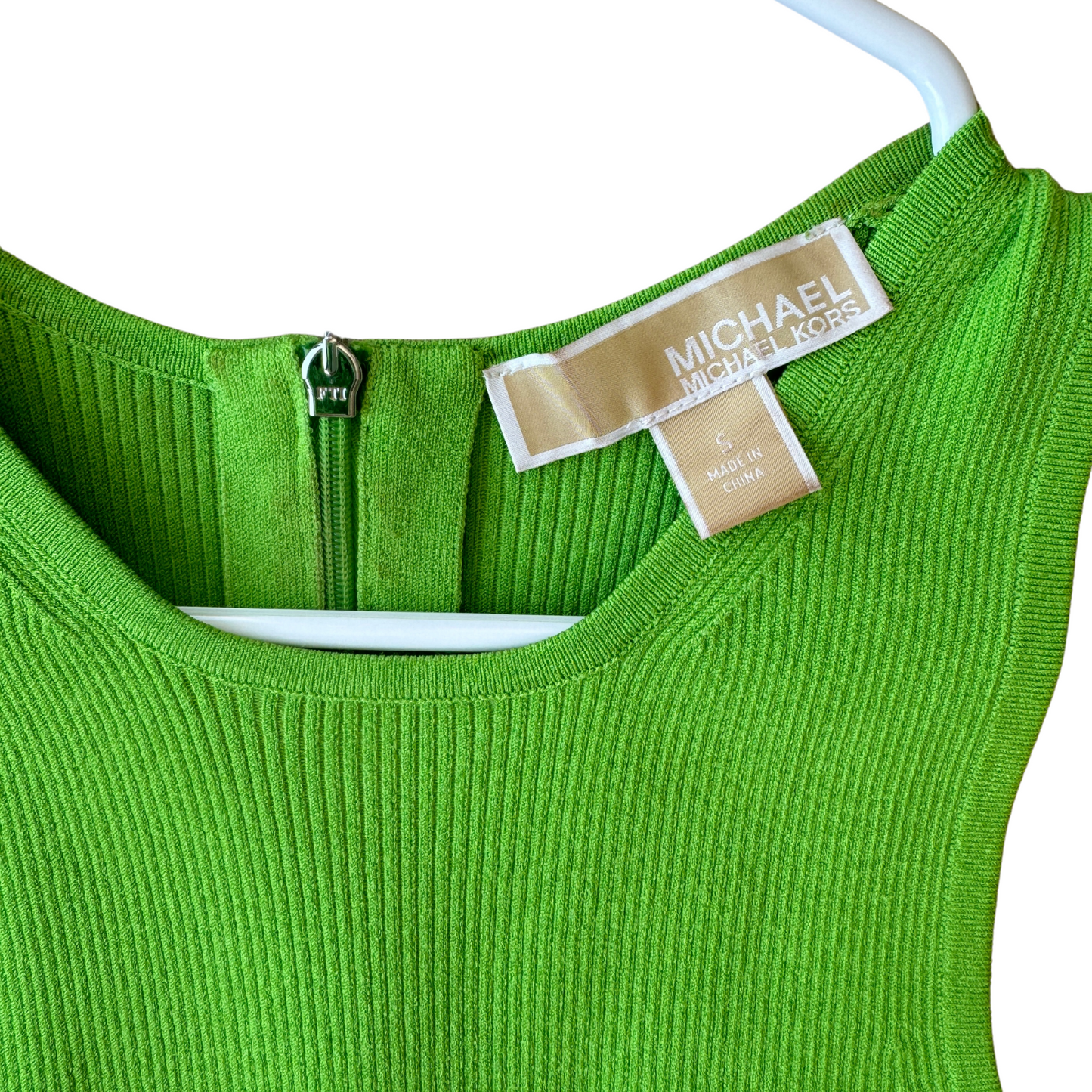 Lime Green Ribbed Fitted Michael Kors Preloved Maxi Dress