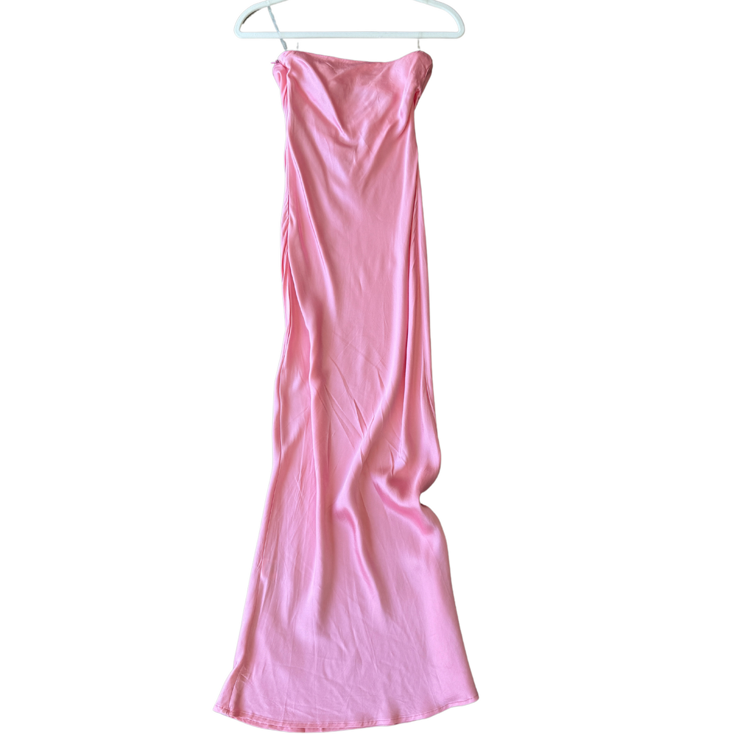 Silk Pink Strapless Slip Dress - Size: XS
