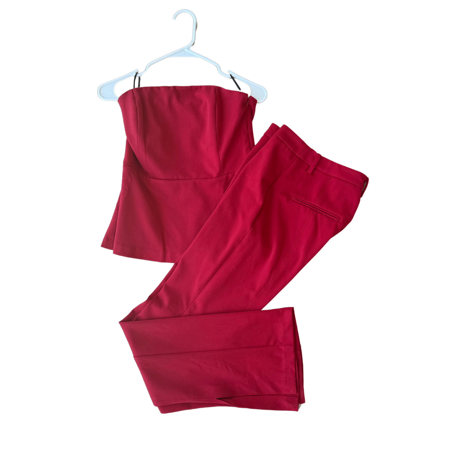 Strapless 2 Piece Red Preloved Pant Suit