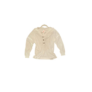 The Dawn Light Knit Hoodie Long Sleeve Button Front