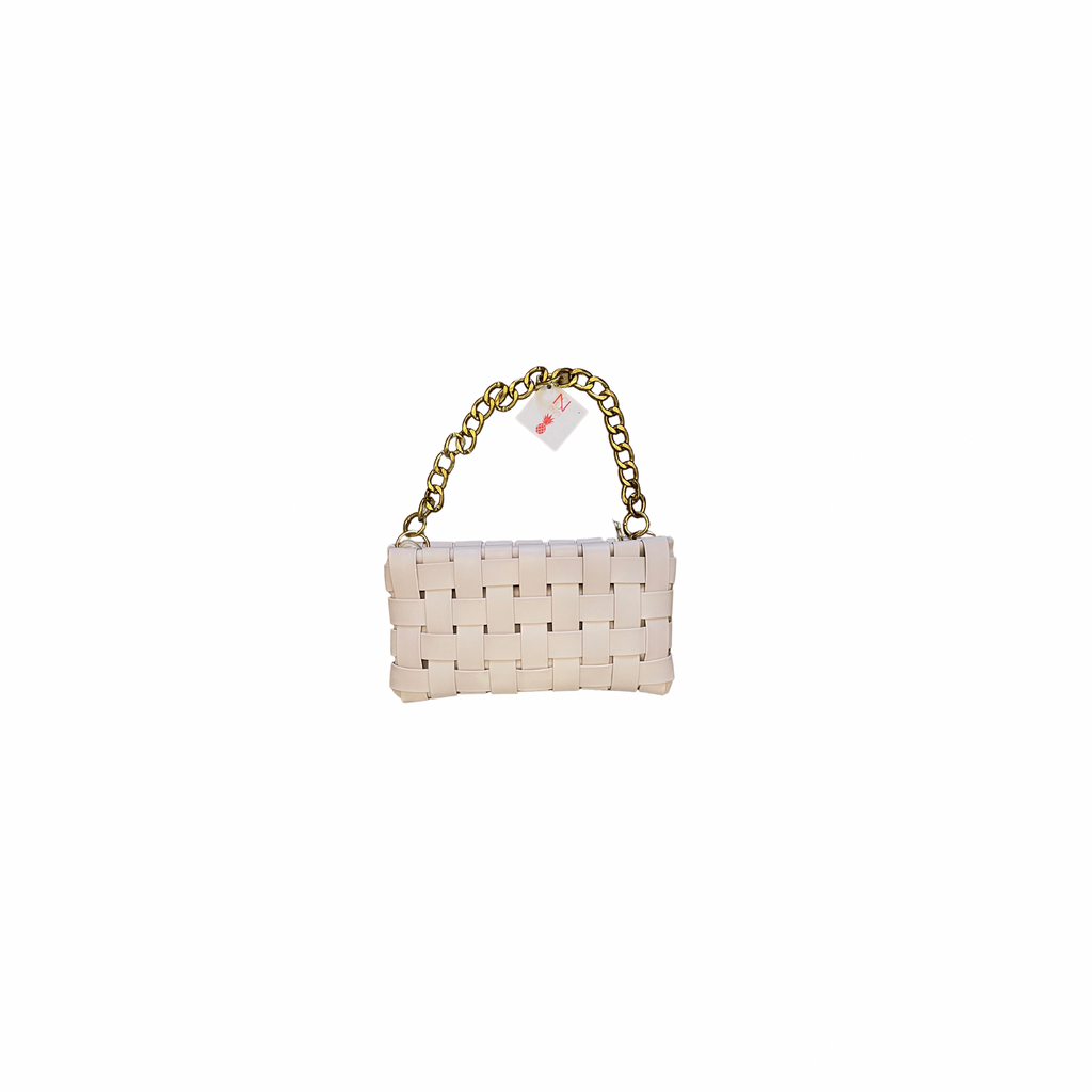 The Ella Braided Ivory Check - Chain Handle or Crossbody Bag