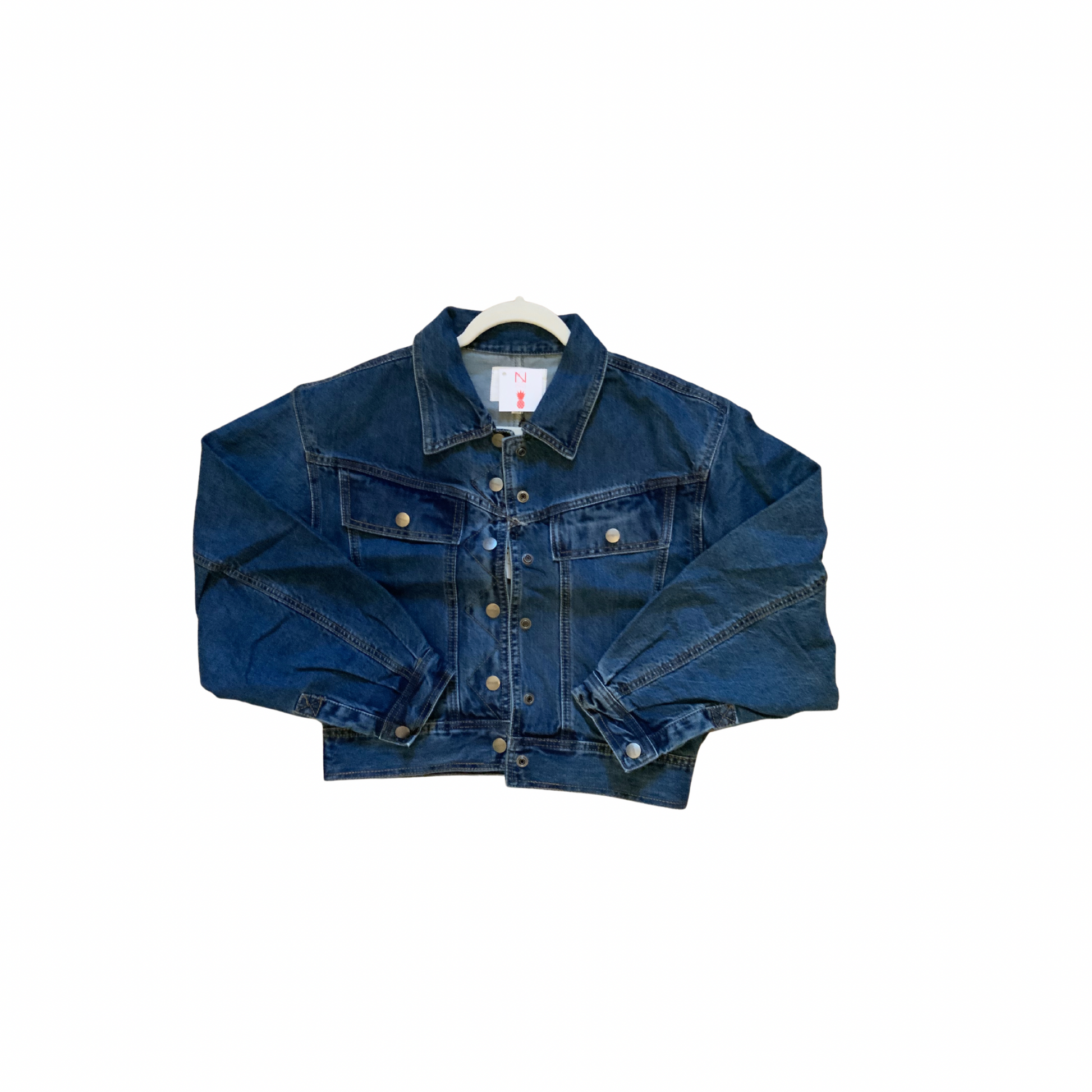 The Grace Denim Crop Balloon Sleeve Jacket Small